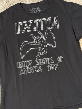 Led Zeppelin 1977 Tour Black Graphic Tee